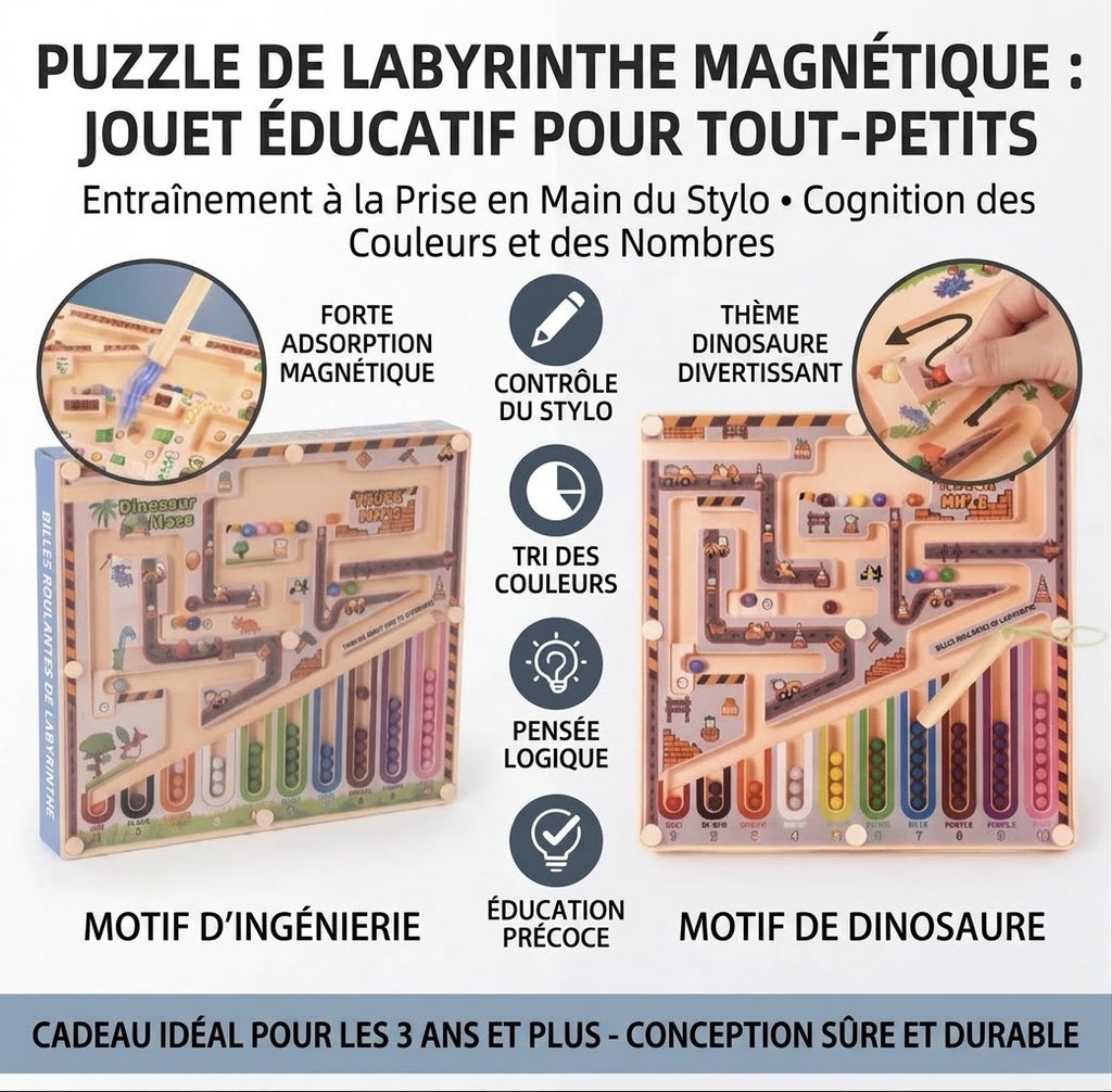 Magnetic Maze Concentration & Logique Montessori dès 3 ans