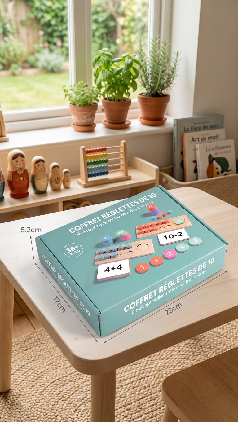 Tableau de Calcul Montessori en Bois – Mathématiques & Éveil 3 ans+