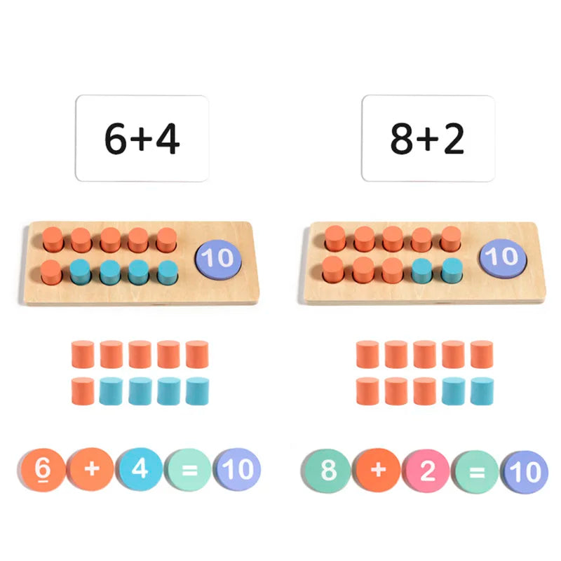 Tableau de Calcul Montessori en Bois – Mathématiques & Éveil 3 ans+