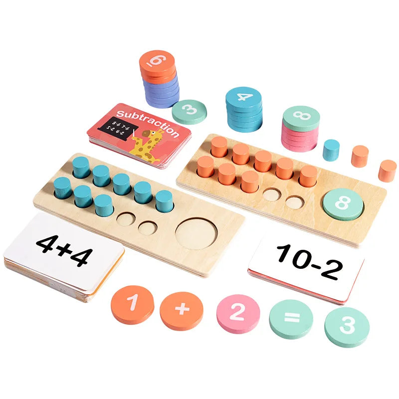 Tableau de Calcul Montessori en Bois – Mathématiques & Éveil 3 ans+