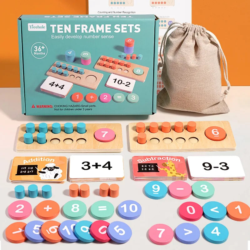Tableau de Calcul Montessori en Bois – Mathématiques & Éveil 3 ans+