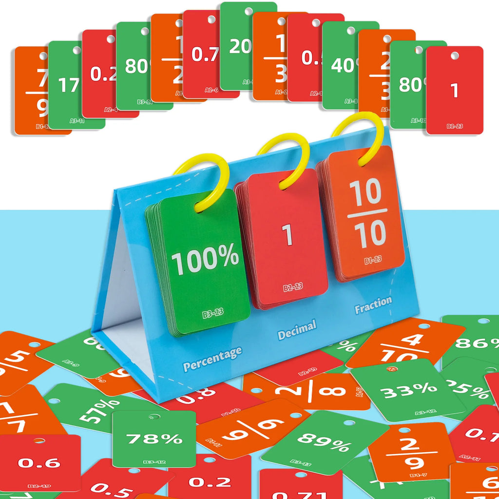 Cartes Éducatives Maths – Fractions, Décimales & Pourcentages | 69 pièces